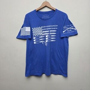 Grunt Style Ammo Flag Royal Blue USA T-Shirt Men's XL Military Veteran Tee Shirt